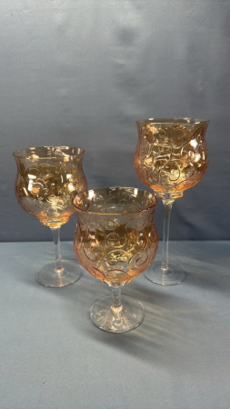(3) Matching Decorative Goblets