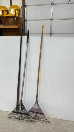 (2) Leaf Rakes & 7ft Crow Bar