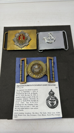 (3) Military Belt Buckles
