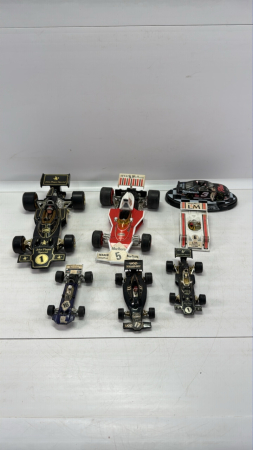 (6) Corgi Racecars & Hasbro Nascar Piece