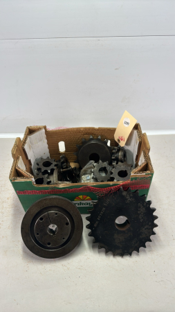 Box of Chain Gear Sprockets & Pulleys