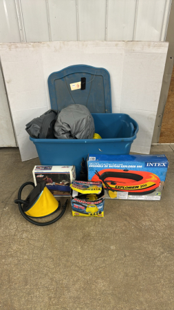 Qty of Rubber Inflatable Boats, Air Pumps in Tote