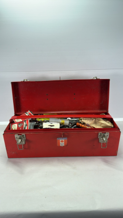 Metal Toolbox with Contents