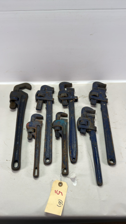 (7) Vintage Steel Pipe Wrenches