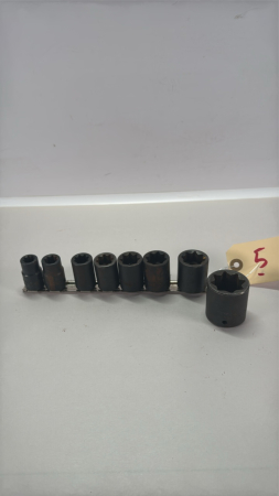 8 Piece 1/2in Drive Torx SAE Impact Sockets
