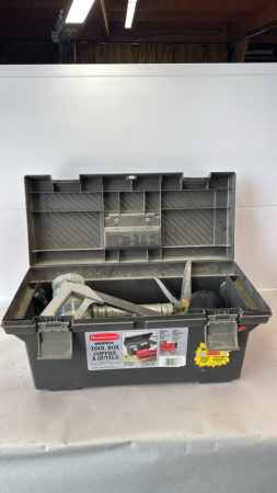 24IN RUBBERMAID TOOL BOX WITH CONTENTS