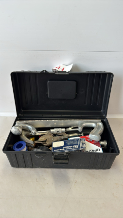PLASTIC 15IN TOOL BOX W/CONTENTS