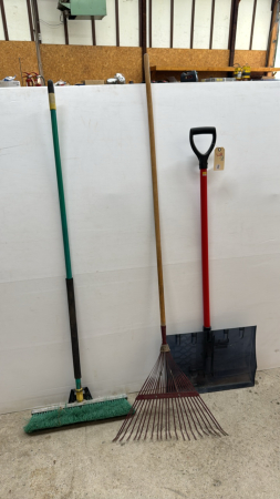SNOW SHOVEL, BROOM AND RAKE