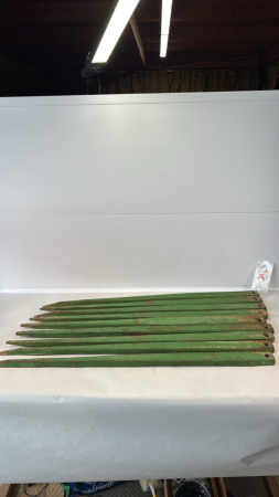 (9) 34IN LONG JOHN DEERE BUCKET PRONGS