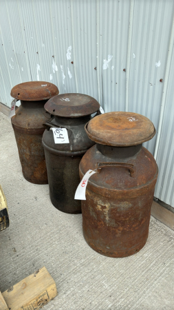 3-MILK CANS WITH LIDS