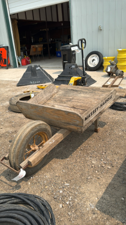HOMEBILT MASSEY HARRIS WOODEN WHEELBARROW