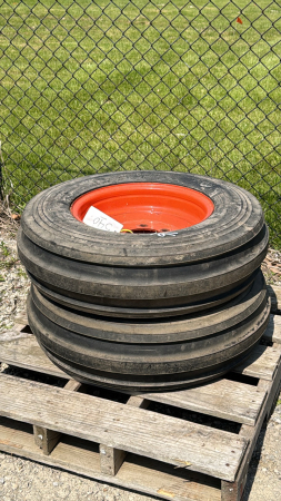 PAIR OF 7.5L-15 TIRES ON KUBOTA RIMS