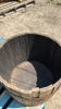 (3) OAK PLANTER BARRELS - 2