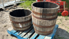 (3) OAK PLANTER BARRELS - 4
