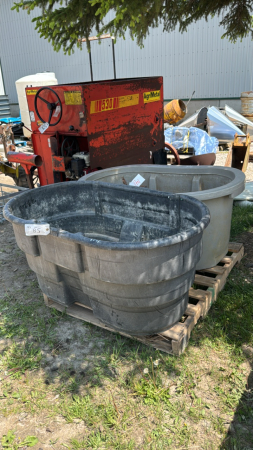 (2) POLY WATER TROUGHS