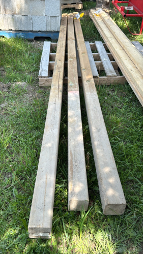(3) 12FT 4X4'S PRESSURE TREATED POSTS