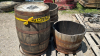 (1) WHISKEY BARREL & (3) OAK PLANTERS - 4