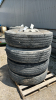 (4) HERCULES 11R 22.5 TIRES ON ALCOA ALUM RIMS