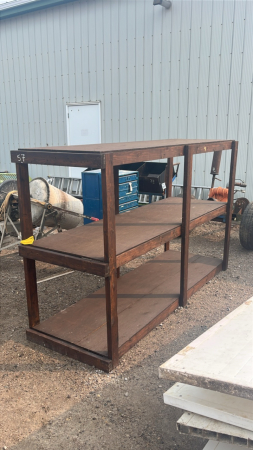 WOODEN SHELVING UNIT