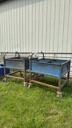 2-ROLLING STEEL PARTS BINS