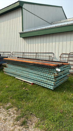 LOT OF 10-10FT PALLET RACKING ENDS WITH 4 CROSS MEMBERS
