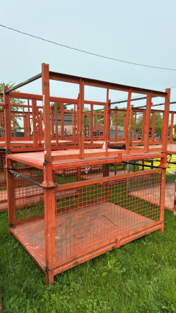 PAIR OF STEEL STACKING CRATES