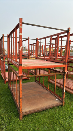PAIR OF STEEL STACKING CRATES