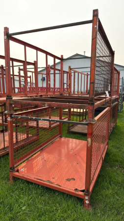 PAIR OF STEEL STACKING CRATES