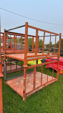 PAIR OF STEEL STACKING CRATES