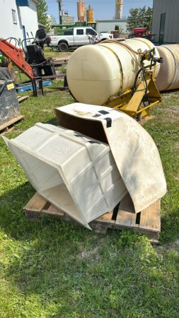 (2) POLY BARN FAN HOODS