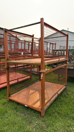 PAIR OF STEEL STACKING CRATES