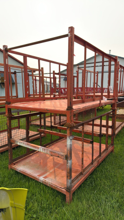 PAIR OF STEEL STACKING CRATES