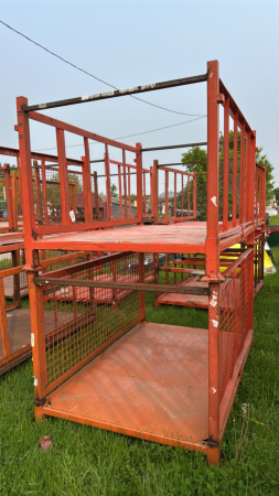 PAIR OF STEEL STACKING CRATES