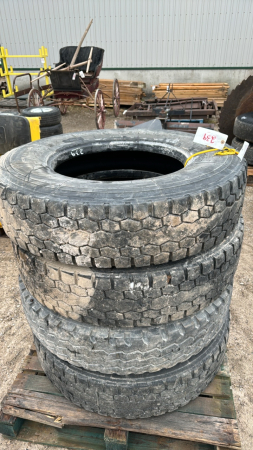 4 Aeolus 11R22.5 Tires -No Rims