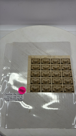Canadian Number C3 Air Mail Plate Block of 20