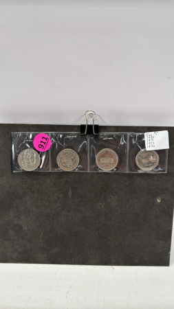 (1) 1970, (1)1971,(1) 1973, (1) 1974 Cdn $1 Coins