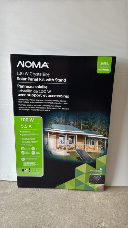 Noma 100W Crystaline Solar Panel Kit with Stand