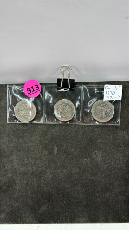(1) 1970, (2) 1971 Canadian $1 Coins