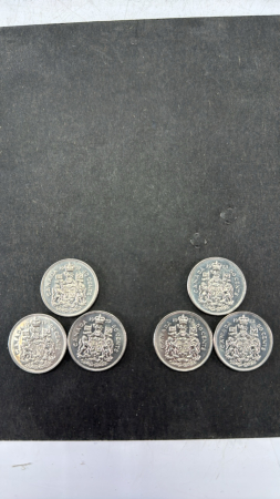 (3) 1970, (3) 1973 Canadian 50 Cent Coins