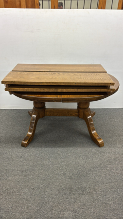 Oak Double Pedestal Oval Kitchen Table