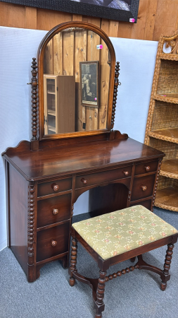 Vanity with Mirror & Stool