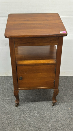 1930's Lamp Table With Storage on Casters