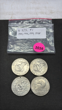 1974, 1976, 1977, 1978 US $1 Dollar Coins