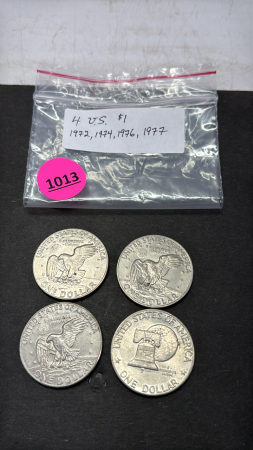 1972, 1974, 1976, 1977 US $1 Dollar Coins