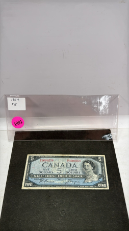 1954 Canadian $5 Dollar Bill