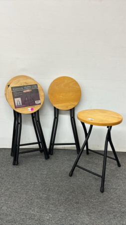 (4) Folding Stools w/12in Diameter Seats