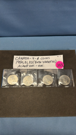 (4) Canada $1 Coins