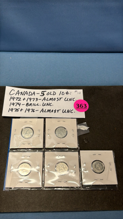 (5) Canada Old 10 Cent