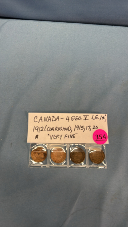 (4) Canada GEO. Five LG. 1 Cent