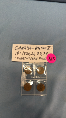 (4) Canada GEO FIVE. 1 Cent